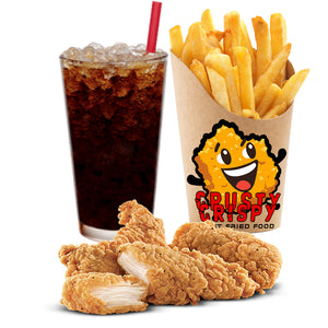 x3 crunchy pièces avec frites et boisson