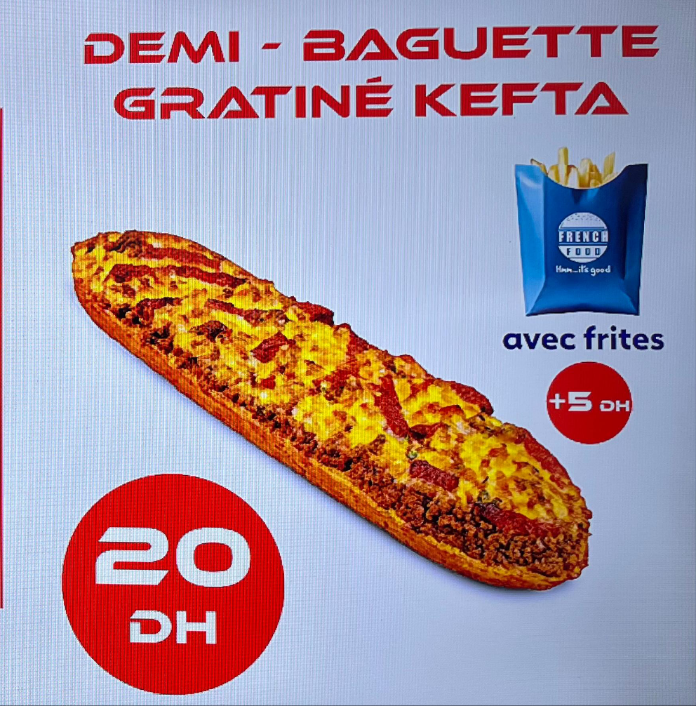 Demi Baguette gratiné kefta