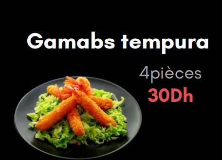 Gamabs tempura 4pcs