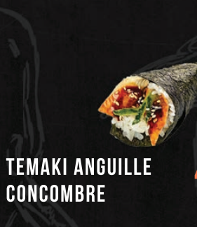 Temaki anguille concombre